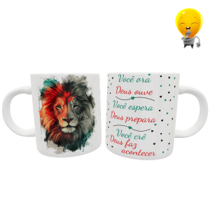 Caneca Porcelana Branca PRONTA ENTREGA ARTE PRONTA Branco 96x150mm  Sublimação Brilho 